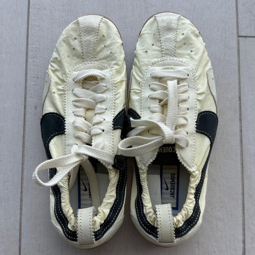Jacquemus X Nike Moon Shoes Cream And Black Lace-Up Sneakers